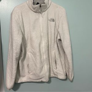 White North Face jacket.  Moderately loved 🤍